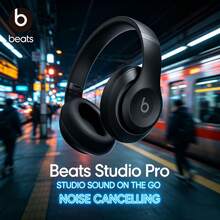 Headphone Nirkabel Over-Ear Beats Studio Pro, Headset Bluetooth Peredam Kebisingan dengan ANC Aktif, Driver Distorsi Rendah 40mm, Pengisian Daya Cepat, Bantalan Telinga Busa Memori yang Empuk, Desain Ringan dan Nyaman, Aksesori Audio Premium untuk Musik, Perjalanan, dan Penggunaan Sehari-hari - View 9