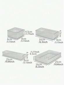1/7pcs Drawer/Desktop Makeup Organizer, Transparent Vanity Storage Box, Shatterproof Multi-Compartment Jewelry & Small Items Organizer, Exquisite Drawer Organizer, Back To School Stationery Storage, Office Desk Accessories, Room Decor, Bedroom Decor, Christmas Gift - Clear - View 2