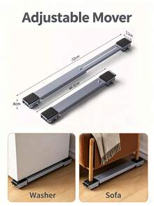 1pc Heavy Duty 12/24 Wheel Appliance Moving Stand, Adjustable Non-Slip Base For Refrigerator, Washing Machine, Furniture And Other Heavy Items - A - View 3