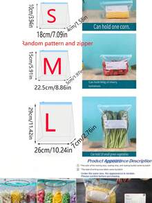 30/10/2pcs Zipper Reusable Food Storage Bags, Transparent Sealed Kitchen Portion Bags, Vegetable Fruit Storage Fresh-Keeping Bags, Travel Camping RV Kitchen Storage Accessories, Refrigerator Freezer Bags - View 12