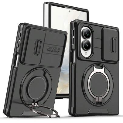 Husa pentru telefon pliabilă cu capac glisant pentru lentilă, suport pentru fereastră și protecție anti-cădere + husă pentru telefon cu șnur / Compatibilă cu Samsung Z FLIP8/FOLD8/FLIP7FE/FLIP6/FOLD8ULTRA/FOLD7/FOLD6 / Compatibilă cu OPPO FIND N6 / Compatibilă cu Apple 18PROMAX/18PRO/18/17PROMAX/16promax/15promax/14promax/13promax/12promax/11promax / Compatibilă cu Samsung S26/2524321U / Compatibilă cu 17T/17TPRO 15T 14T
