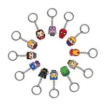 12pcs Avengers Chibi Cartoon PVC Soft Rubber Keychain Assorted Set, Thor Super Hero Silicone Keychains, Birthday Party Gift Bag Fillers, Backpack Pendant Decorative Accessories - Multicolor - View 1