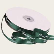 1CM*1151.9IN Multicolor "Only For You" Printed Satin Ribbon, Shiny Polyester Faux Silk Ribbon, Suitable For Bouquet Packaging, Flower Shop Handmade Bow Making, Wedding Bouquet Decoration - 1cm*1151.9in - View 8