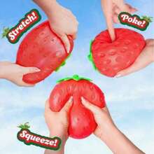 Tachimi 1pc Soft Realistic Strawberry Slow Rebound Squeeze Toy, Fruit Display Ornament, Anti-Anxiety Vent Fidget Squishy Shipped Randomly - Multicolor - View 10