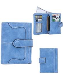 FOREVER MIYIN Dompet Kecil Lipat Tiga Wanita dengan Jahitan Vintage Matte, Pemblokir RFID, Banyak Slot Kartu, Jendela ID, Kantong Koin dengan Resleting, Tempat Kartu Harian - MultiWarna - View 19