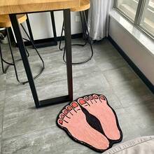 1pc Creative Funny Footprint Lounge Rug, Fluffy Soft Asymmetrical Plush Carpet For Bedroom, Living Room, Entrance, Thickened Door Mat, Decorative Personalized Rug For Sofa, Bar, Suitable For Living Room, Bedroom, Hallway, Kitchen, Study, Bathroom - Multicolor - View 6