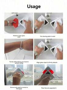 2pcs Magnetic Double-Sided Window Cleaner, Triangular Single-Pane Glass Cleaning Tool, Suitable For 3-8mm Glass, Strong Magnet With Anti-Pinch Design, ABS Window Squeegee Sponge, Household Glass Cleaning Tool - Multiple Styles - View 5