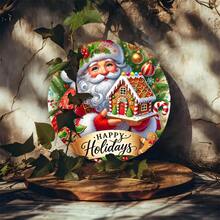Santa Claus & House Metal Sign - Perfect For Doors, Walls, Home Decor | Suitable For Streets, Shops, Garages, Bars, Farms, Gardens, Best For Christmas, Perfect For Room Decoration (Random Hole Placement) - A - View 5