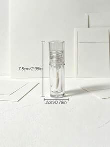1 cái/3 cái/5 cái chai rỗng đựng son bóng trong suốt kèm đầu cọ và nắp trong, bao bì mỹ phẩm hình tròn cầm tay dạng gói mẫu dùng thử, phù hợp cho son bóng, dầu dưỡng môi, kem che khuyết điểm dạng lỏng và mỹ phẩm DIY - Nhiều màu - Xem 6