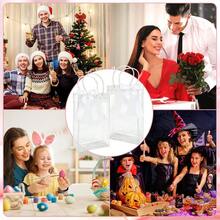 24pcs Transparent Plastic Gift Bags (6/12/24pcs), Includes White Ribbon, Waterproof Reusable Shopping Bags Gift Bags, Perfect For Wedding Favors And Party Gifts. Premium Quality, Includes Wholesale Packaging. - Multicolor - View 3