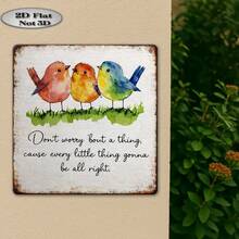 1pc Vintage Sign, Outdoor Decorative Wall Plaque, Retro Style, Positive Message "Everything Will Be Alright", Home Wall Decor Plaque, Suitable For Bedroom And Living Room, Perfect Gift For Family, (Random Style) - A - View 9