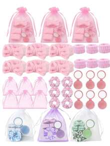 6‑Piece Face‑Washing Wristbands, With Fold‑In Air Cushion Comb And Mirror, Hair Ties, Headbands, Bathroom Decorative Accessories For Face Washing, Wedding Gifts, Halloween Party Bag Fillers, Christmas Gifts 10/2pcs Christmas Decoration 2026 - Multiple Styles - View 1