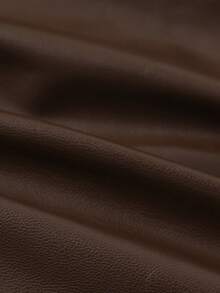 Tween Girl Spring/Autumn New Fashion Solid Color Zipper Lapel Long Sleeve Brown PU Leather Jacket Short Top - Brown - View 11