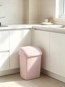 1pc Flip-Top Household Trash Can With Effective Sealing To Isolate Odors, Suitable For Multiple Scenarios Including Living Rooms, Bedrooms And Bathrooms. - Random Color - View 4