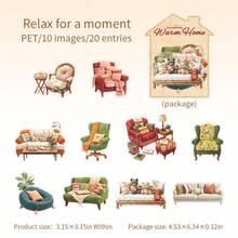 JotBox Warm Home Cozy Style Realistic Embroidery PET Die-Cut Stickers, Light Vintage Planner Collage Creative Material Stickers - Cozy Home - View 16
