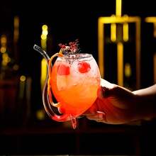 300ml 吸血鬼玻璃杯，創意玻璃杯，醒酒杯，馬克杯，內置吸管，果汁杯，冰淇淋香檳，居家，派對，夜店，玻璃器皿，戶外露營 - 透明 - 查看 5