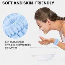 6‑Piece Face‑Washing Wristbands, With Fold‑In Air Cushion Comb And Mirror, Hair Ties, Headbands, Bathroom Decorative Accessories For Face Washing, Wedding Gifts, Halloween Party Bag Fillers, Christmas Gifts 10/2pcs Christmas Decoration 2026 - Multiple Styles - View 5