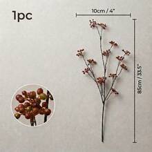 1pc/3pcs/6pcs, 85cm Multicolor Artificial Wild Berry Branches, Rustic Style Vase Filler, Living Room Dining Table Fireplace Decor, Artificial Berries Suitable For Winter Berries Christmas Holiday And Home Decoration, Berry Branches - Burnt Orange - View 10
