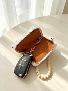 Heart Rope Keychain Set, Car Key Pouch Protective Cover, Universal Car Lock Key Pouch, Remote Control Key Protective Shell, Universal Car Key Pouch Style, Suitable For Nissan, Chevrolet, Fiat, Remote Control Key Protective Cover Key Shell, Coin Purse - Polka Dot - View 4