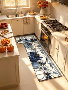 1/2 piezas Alfombra de tierra de diatomeas con patrón de calabaza y floral de Acción de Gracias, estilo vintage, súper absorbente, antideslizante, perfecta para baño, cocina y comedor, secado rápido, lavable a máquina, regalo perfecto para decoración del hogar y alfombra de baño - Multicolor - Ver 2