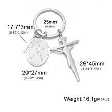 TEAMER 1pc Fashionable Stainless Steel Arrow & Cross Basketball Football Rugby Pendant Keychain, Sports Pattern Commemorative Gift, Can Be Used As Bag Accessory - Sports Series - View 11