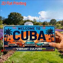2D Flat Print, 1pc, Decorative Vintage Sign, Outdoor Plaque And Wall Decor, Cuban Theme Wooden Sign, Retro Vibrant Decoration, Cafe Decor (Random Style) - A - View 6