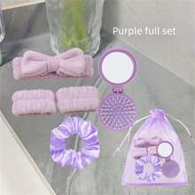 6‑Piece Face‑Washing Wristbands, With Fold‑In Air Cushion Comb And Mirror, Hair Ties, Headbands, Bathroom Decorative Accessories For Face Washing, Wedding Gifts, Halloween Party Bag Fillers, Christmas Gifts 10/2pcs Christmas Decoration 2026 - Multiple Styles - View 9