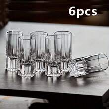2pcs/6pcs/12pcs Star Crystal Glass Cups, 1oz Capacity (Please Pay Attention To Size And Capacity When Purchasing), Featuring Geometric Star Pattern Design, Smooth And Non-Slip Body, Perfect For Home Use, Reusable. These Cups Are An Ideal Choice For Quality Living-Both Practical And Festive Beverage Containers. - View 13