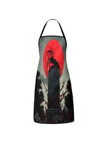 2Pcs Day Of The Dead Halloween Apron Set, Sugar Skull Witch With Hat Floral Paint Splatter & Black Cat Jack O Lantern Pattern Kitchen Apron, Waterproof Oilproof Cooking Bib For Baking Grilling, Colorful Mexican Day Of The Dead Party Decor Gift - Multicolor - View 6