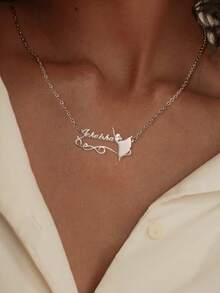 Collar con colgante de baile de acero inoxidable personalizado - Regalo para el Día de la Madre, regalo para la hermana, regalo de alta gama para el Día de San Valentín, cumpleaños, graduación, conmemorativo, collar con nombre personalizado de 1-12 letras, adecuado para mamá, niñas, hermanas, regalo de alta gama - Multicolor - Ver 3