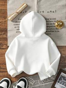 Girls Cute Glitter Dumpling Cartoon Print Hoodie, Casual Soft Long Sleeve Pullover For Little Young Girl - White - View 5
