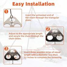Triangular Camping Tripod Stabilizer, Tent Pole Fixator With Chain, Outdoor Camping Equipment, Suitable For Campfire Tripod, Lantern Stand, Cooking Tripod, Hiking, Backpacking, Survival, Rust-Proof Durable Portable Tool, Picnic Supplies, Fire-Making Bracket, Hanging Pot Adjustable, DIY Hanging Rack, Lightweight Portable Easy Storage, Camping Hiking Picnic, Outdoor Water Boiling Cooking Grilling Tool, Backyard Picnic - Multicolor - View 5