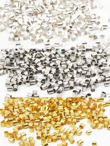 500/1000/2000pcs 2mm Spacer Beads, Durable And Versatile, Suitable For DIY Necklace And Bracelet Jewelry Making, High-Quality Accessories, Easily Create Exquisite Works (White/Gold/Silver) - Positioning Bead - View 2