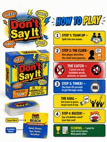 Don'T Say It Party Card Game - Classic Taboo Word Guessing Game, Suitable For Adults And Families, 50 Modern Cards, Humorous Social Interaction And Icebreaker Game, Applicable For Holiday Gatherings And Travel - Multicolor - View 7