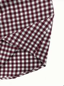 Fashionable Women's Plaid Woven Fabric Shirt, Long Puff Sleeve, Regular Length Button-Up Top, Suitable For Daily Wear - Multicolor - View 10