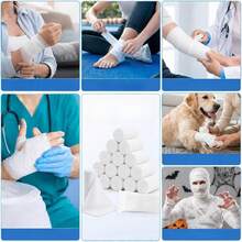 Multiple Sizes Available: 10/20 Rolls Elastic Gauze Bandages, Breathable Bandages, Mummified Wrapping Bandages, Suitable For Arms, Legs, Waist And Other Body Parts, Elastic Stretch Design - View 8