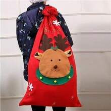 Holiday Party Gift Bags Storage Bags Christmas Elements Holiday Storage Candy Bags Gift Bags Santa Claus Backpack Non-Woven Fabric Gift Bags - Multicolor - View 2