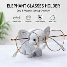 3D Printed Elephant Glasses Holder | Nap Companion, Marble Texture Animal Glasses Storage Rack | Cute Home & Office Desk Organizer, Fun Glasses Display Stand, Creative Christmas And Birthday Gift For Male And Female Colleagues - Multicolor - View 3