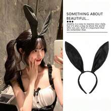 New Rabbit Ear Headband Plush Hair Accessory Cute Costume Performance Hair Clip Headpiece Rabbit Ear Headband For Women, Halloween Costume Prop, Holiday Gift - Multicolor - View 13
