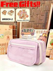 Creative Large Capacity Pencil Case, Desktop Stationery Storage Box, Portable Storage Box For Boys/Girls, Suitable For School/Office, Ideal Back To School Gift, School Supplies, School Bag - Multicolor - View 19