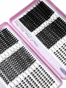 Eyelash Book Set, Includes 60D 80D 100D Three Specifications, 600pcs Large Capacity Eyelash Book, 8D Super Fluffy Soft Comfortable High Quality DIY Eyelash Clusters, Lower Eyelash Russian Eyelash Extension Set, Single Eyelash, 3D Dense Eyelash Clusters, D-Curl Eyelash Clusters Set, 10-18mm, DIY Eyelash Extension At Home, Single Eyelash Clusters - D - View 6