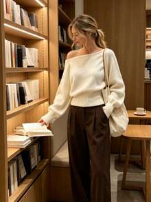 Women Knit Tops - White - View 8