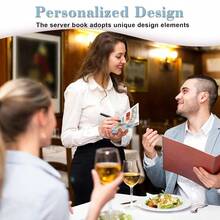 Server Book, In High Quality Leather, With Money Pocket And Zipper Pouch, Restaurant Waitstaff Organizer Fits Server Apron And Receipt Holder ( - Butterfly - View 7