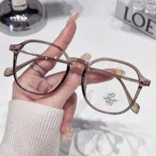 2pcs Women's Asymmetrical Square Non-Prescription Glasses Accessories, Suitable For Daily Office, Study, Reading, Party, Vacation, Photography And Other Occasions - Multicolor - View 5