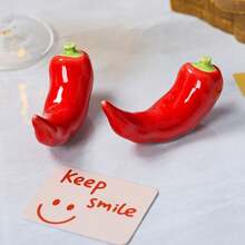1pc Ceramic Cute Red Chili Pepper Shaped Chopstick Holder, Creative Spoon & Fork Holder, Kitchen Chopstick Holder, Kitchen Decoration Tabletop Ornament - View 8