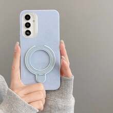 Nueva funda de teléfono con brillo y soporte en forma de U pequeña, compatible con Apple 17 Pro Max/15 Pro Max/14 Pro Max/13 Pro Max/12 Pro Max/11 Pro Max/XS Max/7/8 Plus, S25/S22/S23/S24+/A04/A05/A14/A15/A24/A25/A34/A54S, 13C+, Moto G, Note 13C/12/11 Pro, juego completo - Azul - Ver 1