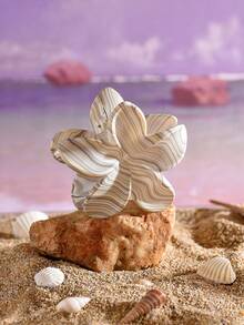 1pc Minimalist Vacation Light Purple Gradient Plumeria Large Shark Hair Claw Clip, Women's Daily Beach Holiday Accessory - Multicolor - View 14