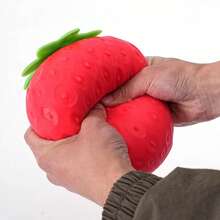Tachimi 1pc Soft Realistic Strawberry Slow Rebound Squeeze Toy, Fruit Display Ornament, Anti-Anxiety Vent Fidget Squishy Shipped Randomly - Multicolor - View 6