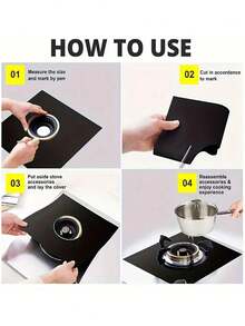 1/4/8pcs Gas Stove Anti-Oil Anti-Stain Mat, Washable Cleaning Mat, Burner Protection Mat, Anti-Stain Anti-Heat Mat, Fire-Resistant Material, Gas Stove Protection Mat, Suitable For Home Gas Stoves, Household Goods - Multicolor - View 8