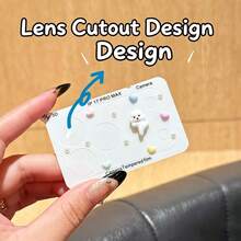 3D Heart Decorative Phone Camera Lens Protector - Clear - View 3